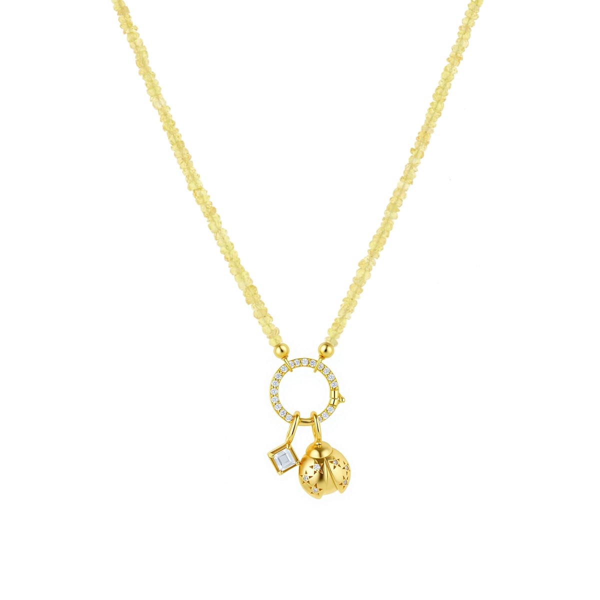 NOVA Yellow Sapphire Halo Necklace – Prosperity & Joy | BEAMMORE