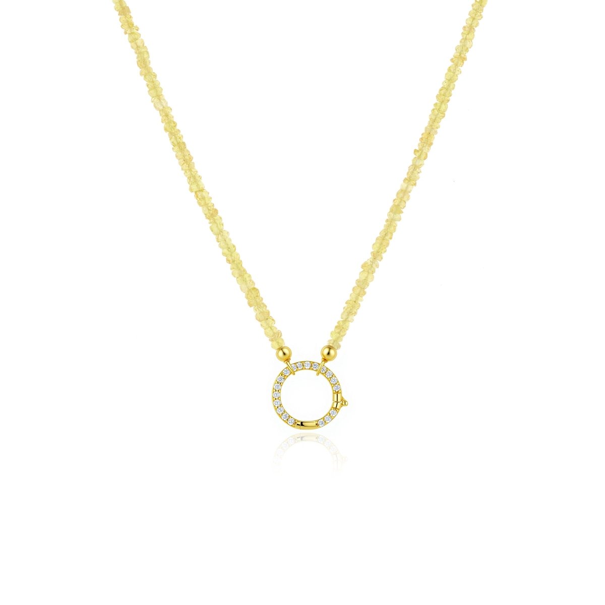 NOVA Yellow Sapphire Halo Necklace – Prosperity & Joy | BEAMMORE