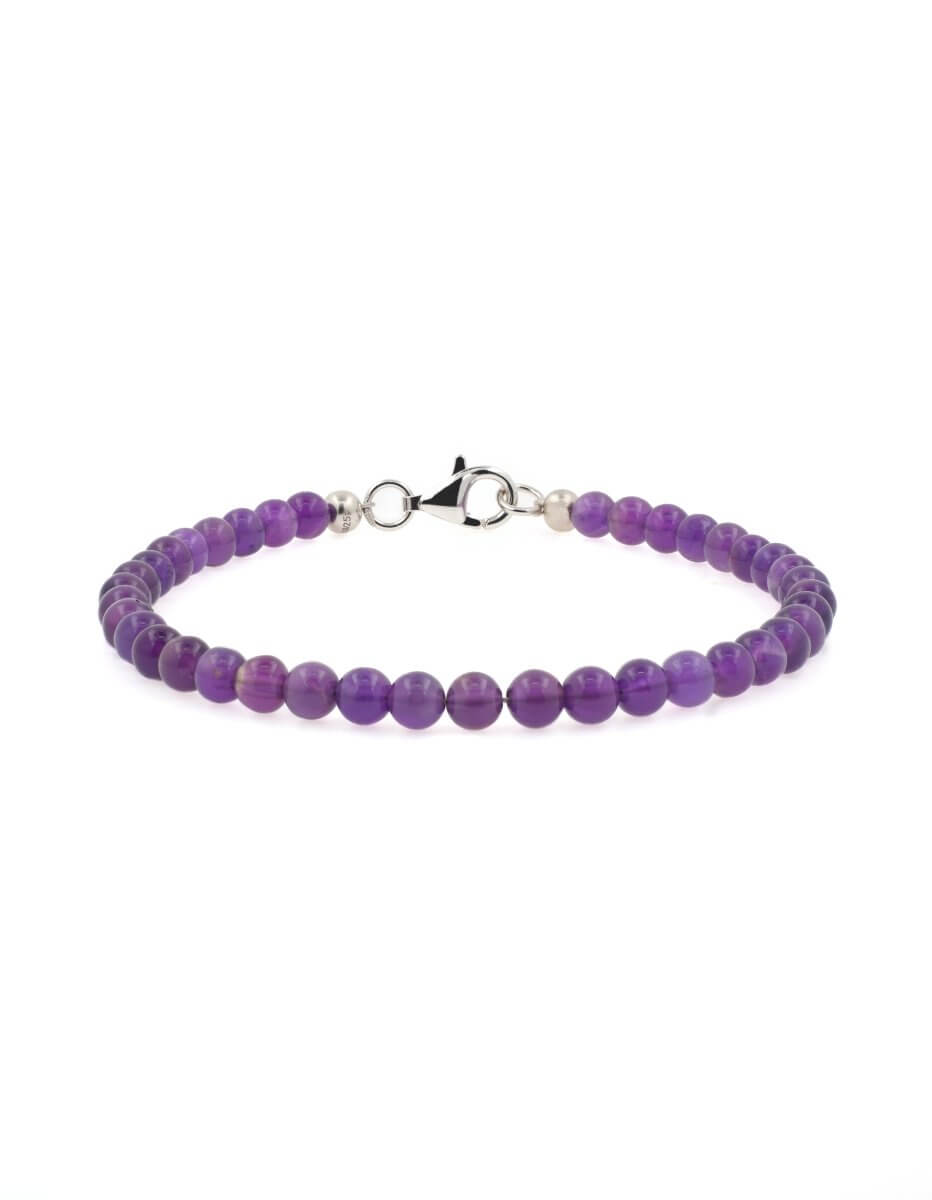 BEAMMORE Amethyst Beaded Bracelet – Beaded Gemstone Jewelry