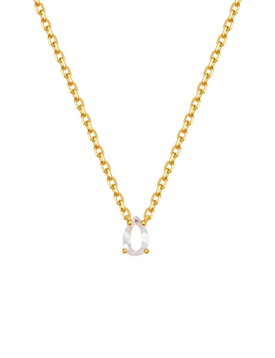 BEAMMORE White Topaz Beaded Necklace – Beaded Gemstone Jewelry