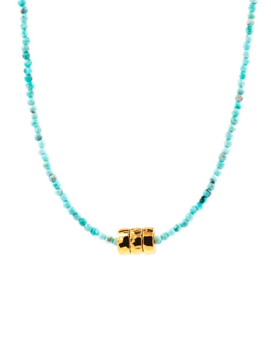 BEAMMORE Turquoise Beaded Necklace – Beaded Gemstone Jewelry