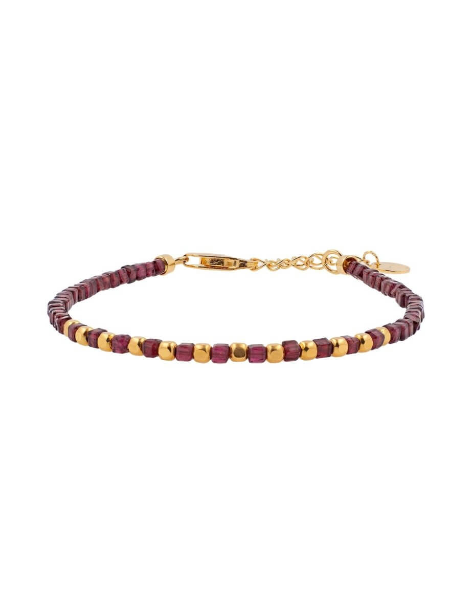 BEAMMORE Garnet Beaded Bracelet – Beaded Gemstone Jewelry