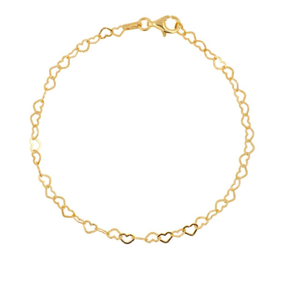 BEAMMORE Heart-Link Bracelet in Gold-Plated Sterling Silver – Fine Jewelry