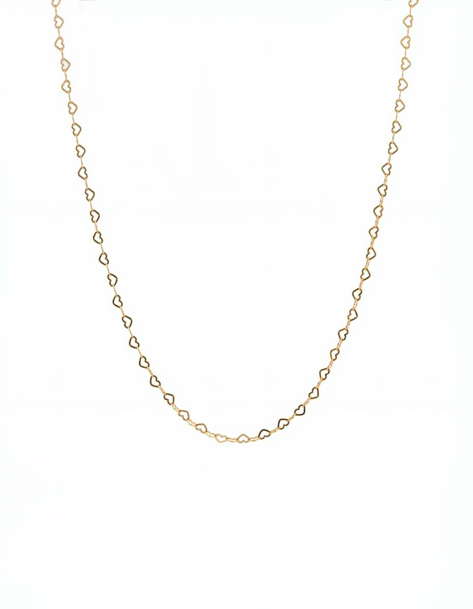 BEAMMORE Heart-Link Necklace in Gold-Plated Sterling Silver – Fine Jewelry