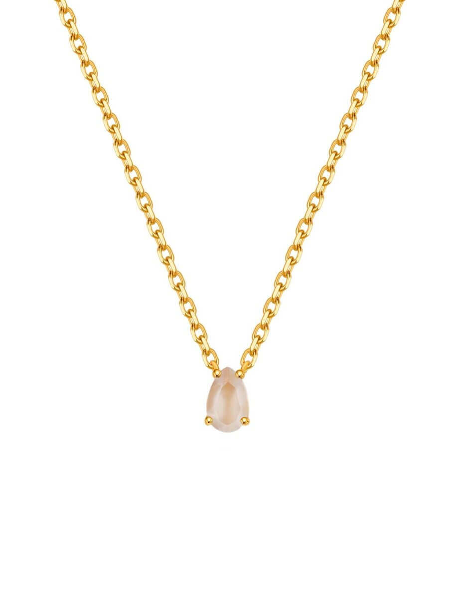 BEAMMORE Moonstone Beaded Necklace – Beaded Gemstone Jewelry