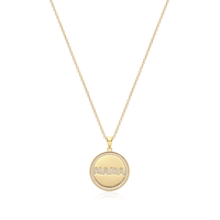 MAMA CZ Disc Necklace — 18K Gold VermeilJewelryBeamMore