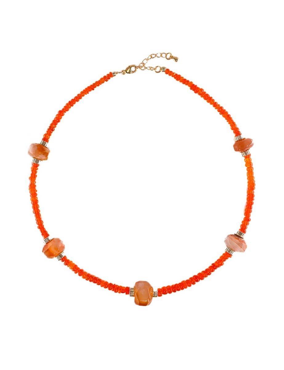 BEAMMORE Red Opal Beaded Choker – Gemstone Jewelry