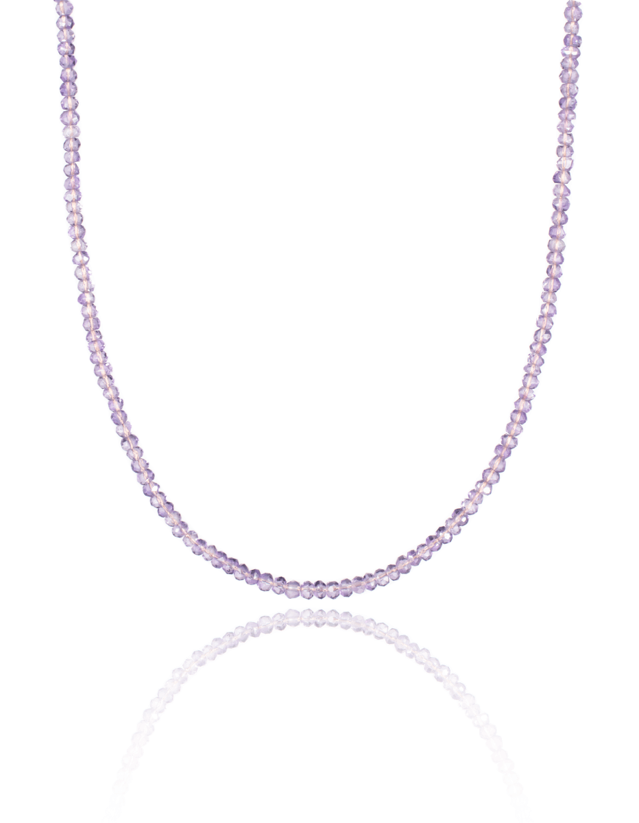 BEAMMORE Amethyst Beaded Necklace – Beaded Gemstone Jewelry