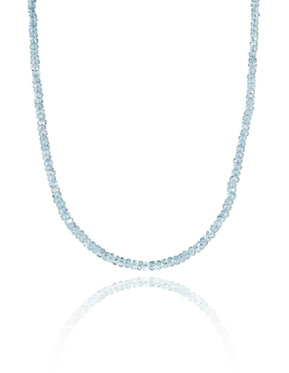 BEAMMORE Aquamarine Beaded Necklace – Beaded Gemstone Jewelry