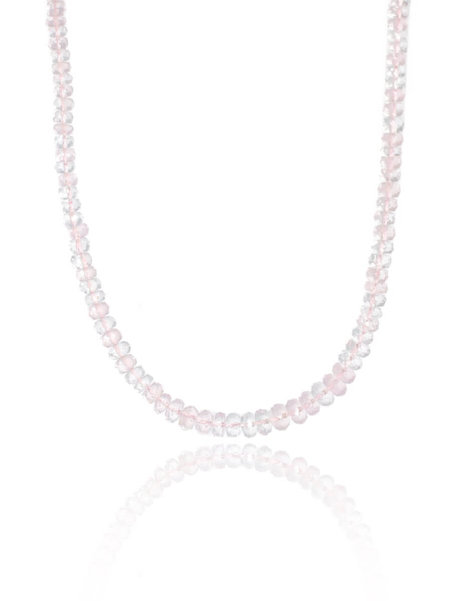 BEAMMORE Morganite Beaded Necklace – Beaded Gemstone Jewelry