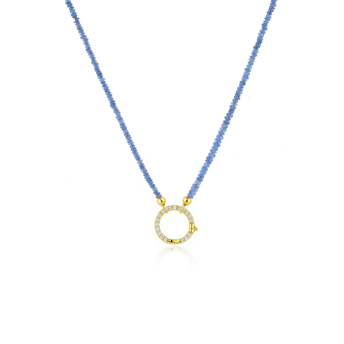 NOVA Sapphire Halo Necklace - BeamMore