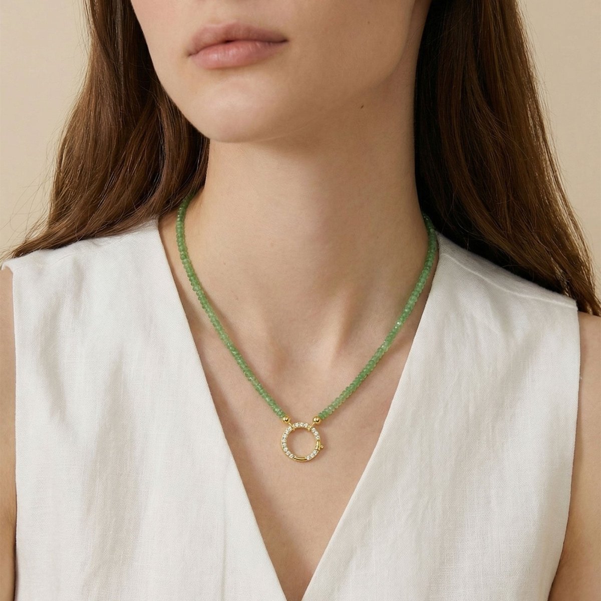 NOVA Tsavorite Halo Necklace - BeamMore