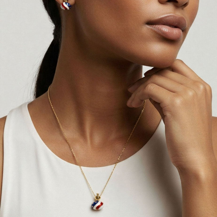 Model wearing BEAMMORE Champion HuLu Pendant Necklace – Fine Jewelry