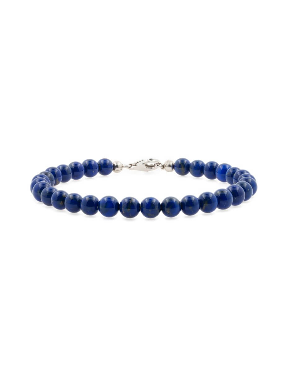 BEAMMORE Lapis Lazuli Beaded Bracelet – Beaded Gemstone Jewelry