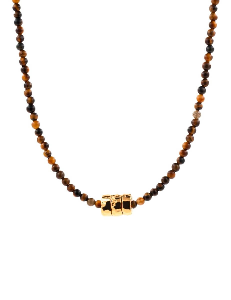 BEAMMORE Tiger’s Eye Beaded Necklace – Beaded Gemstone Jewelry