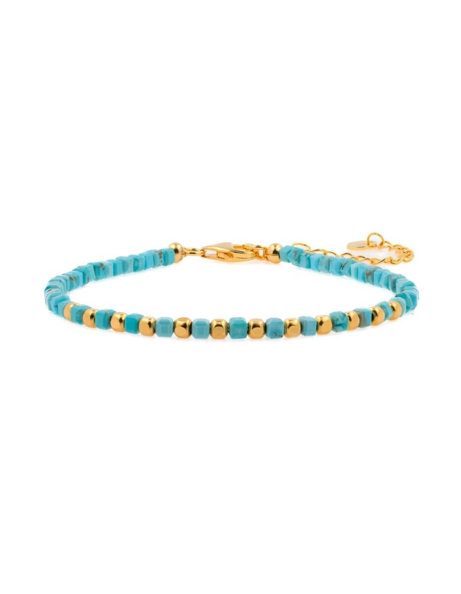 BEAMMORE Turquoise Beaded Bracelet – Beaded Gemstone Jewelry