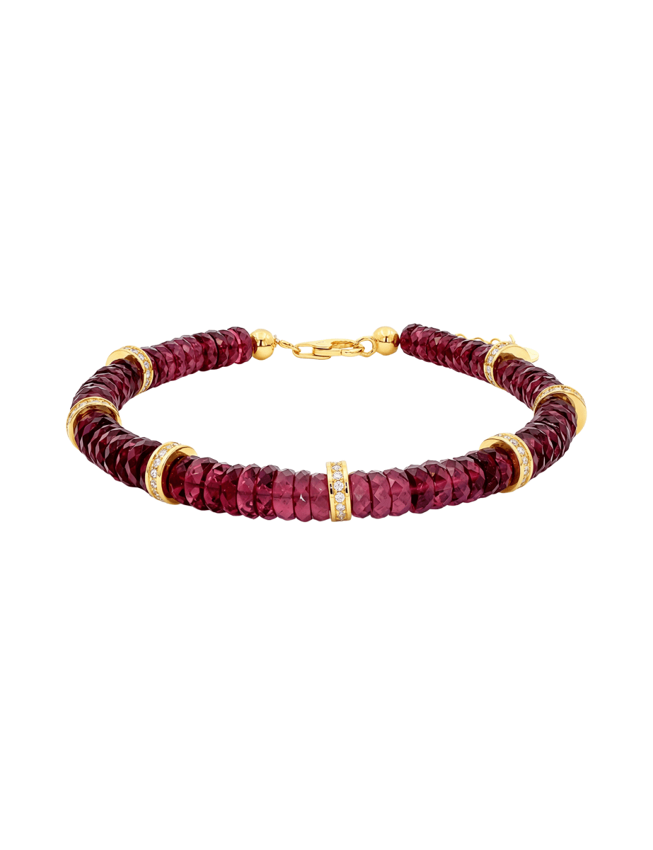 BEAMMORE Garnet Gold-Plated Sterling Silver Bracelet – Gemstone Jewelry