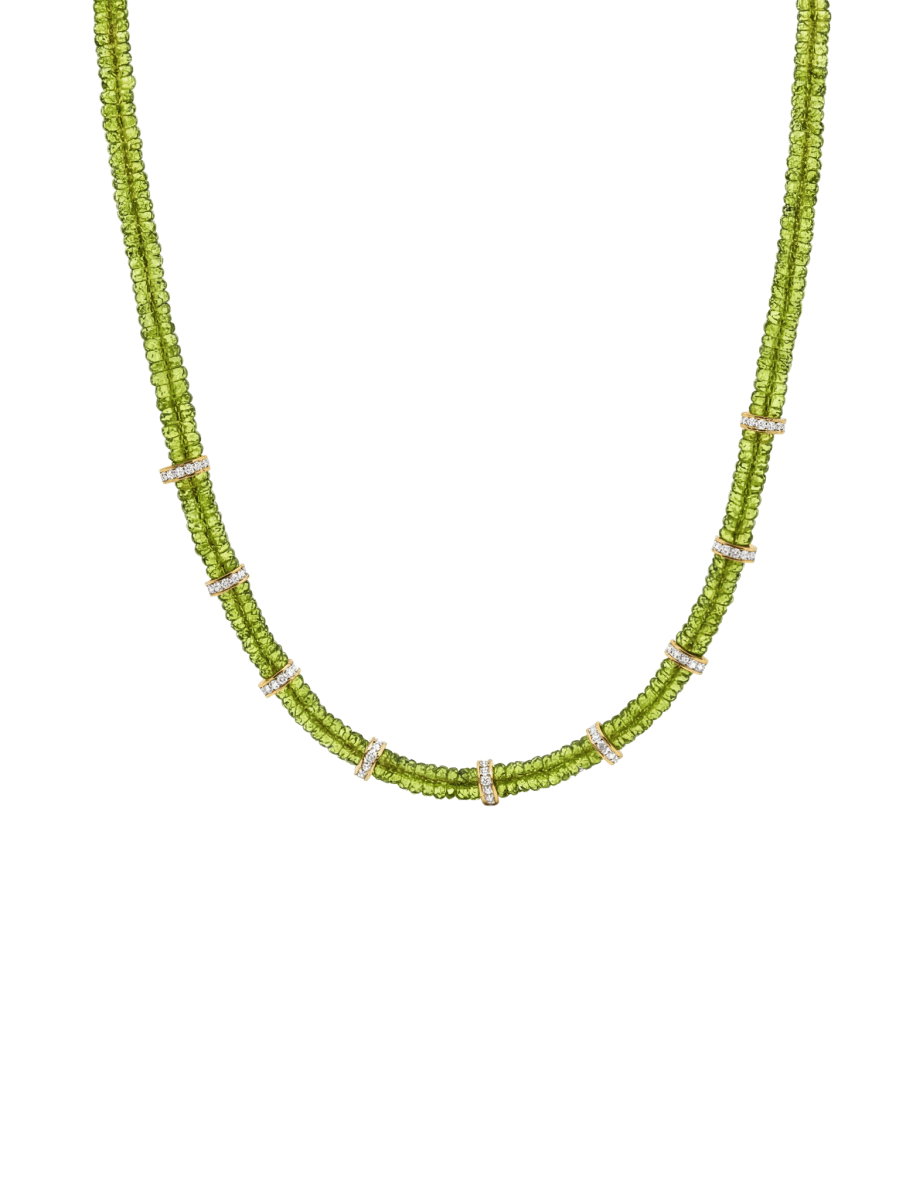 BEAMMORE Peridot Gold-Plated Sterling Silver Necklace – Gemstone Jewelry